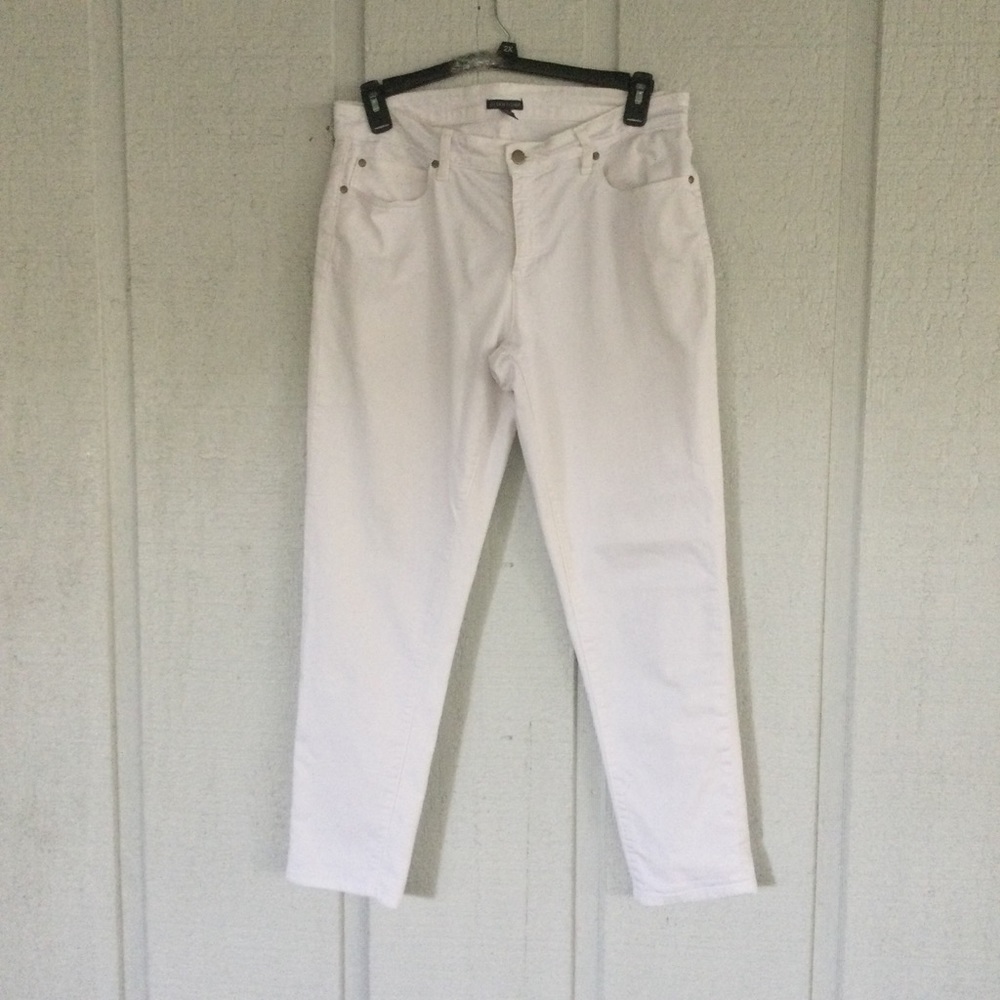 Eileen Fisher Jeans Color White Size 12 Women Denim Organic Cotton Blend